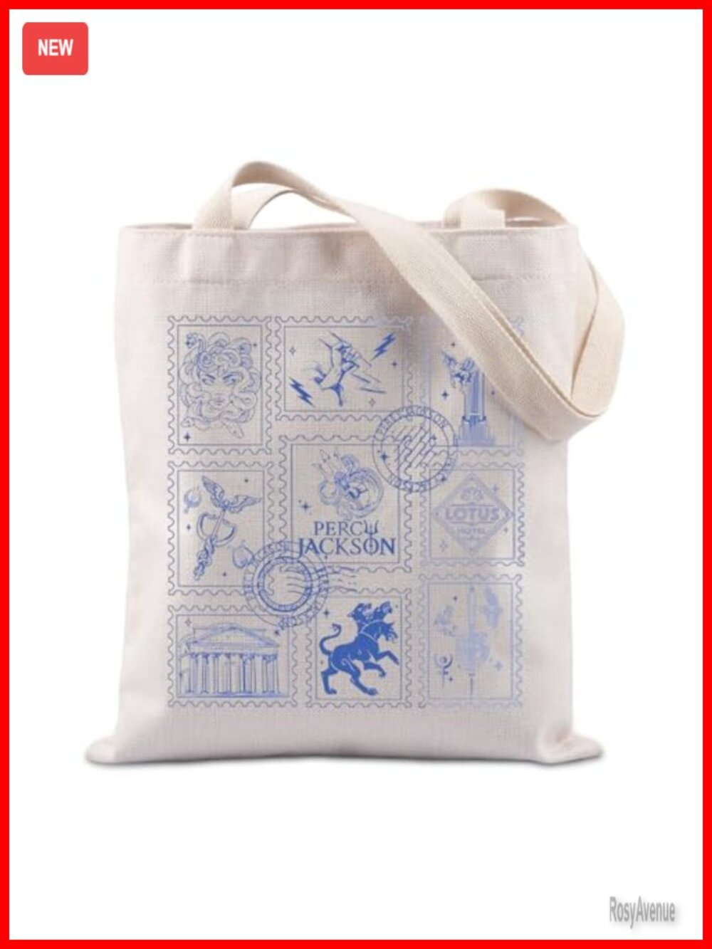 Canvas Tote Bag Large Bookish Gift Bag Washable Foldable Snap Closure